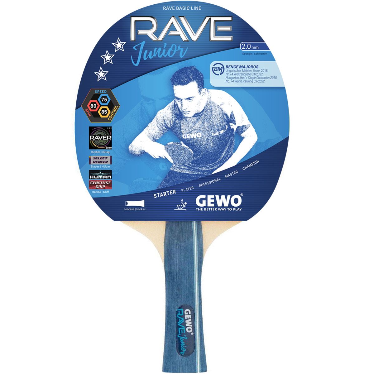 Gewo Paleta RaveJunior cóncava