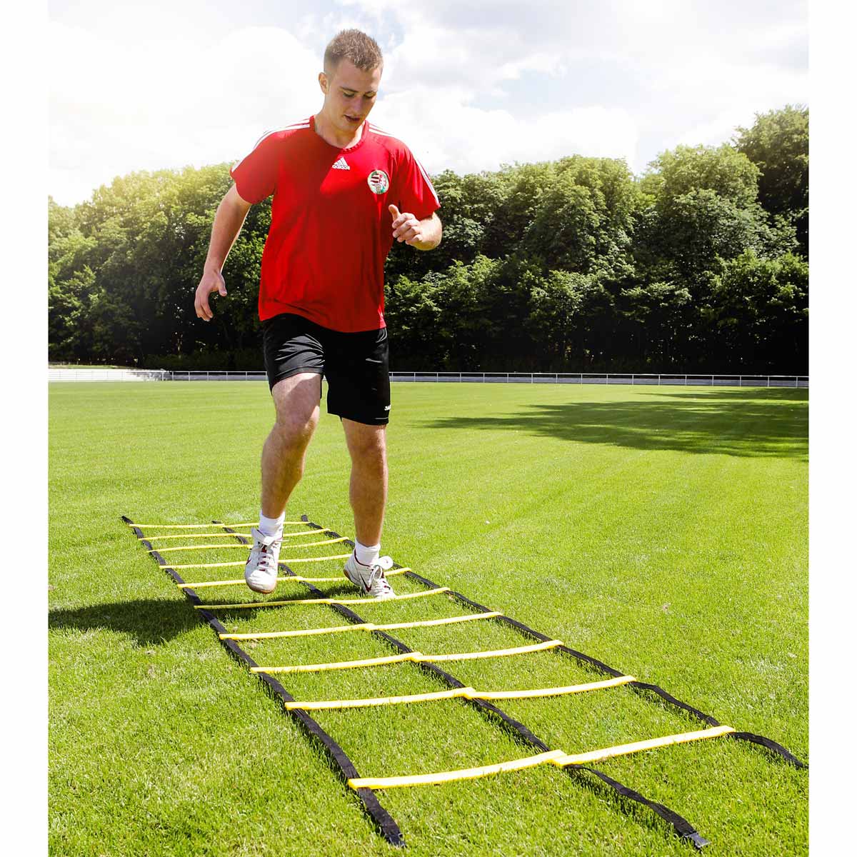 Escalera de coordinación Gewo "Agillity" Doble escalera 8m negro/amarillo