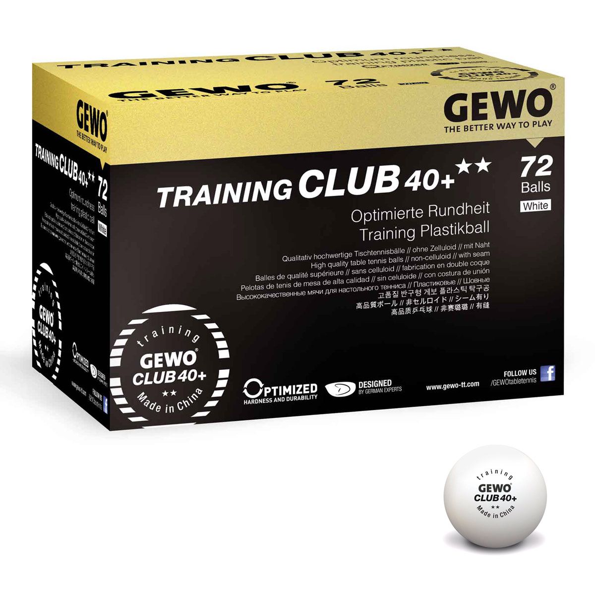 Pelotas de Entrenamiento Gewo Training Club 40+** caja 4x72 blancas