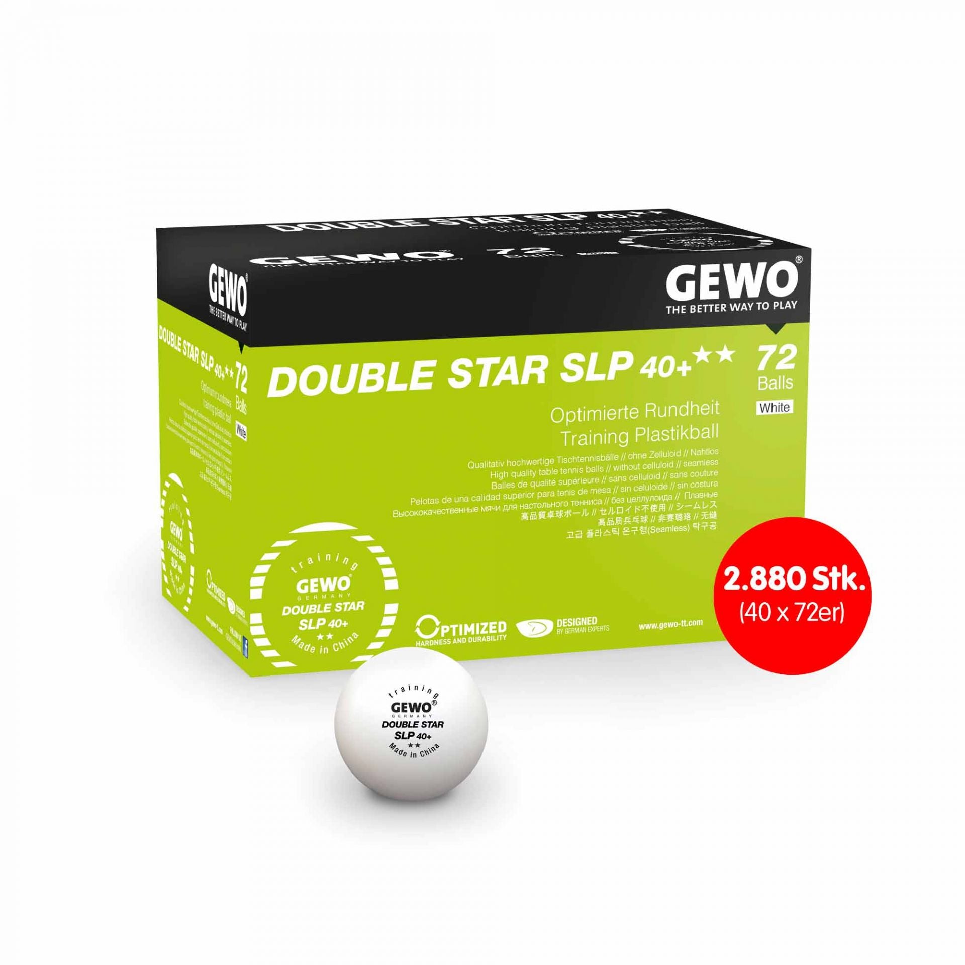 Pelotas Gewo Ultra SLP 40+*** caja 10x72 blancas