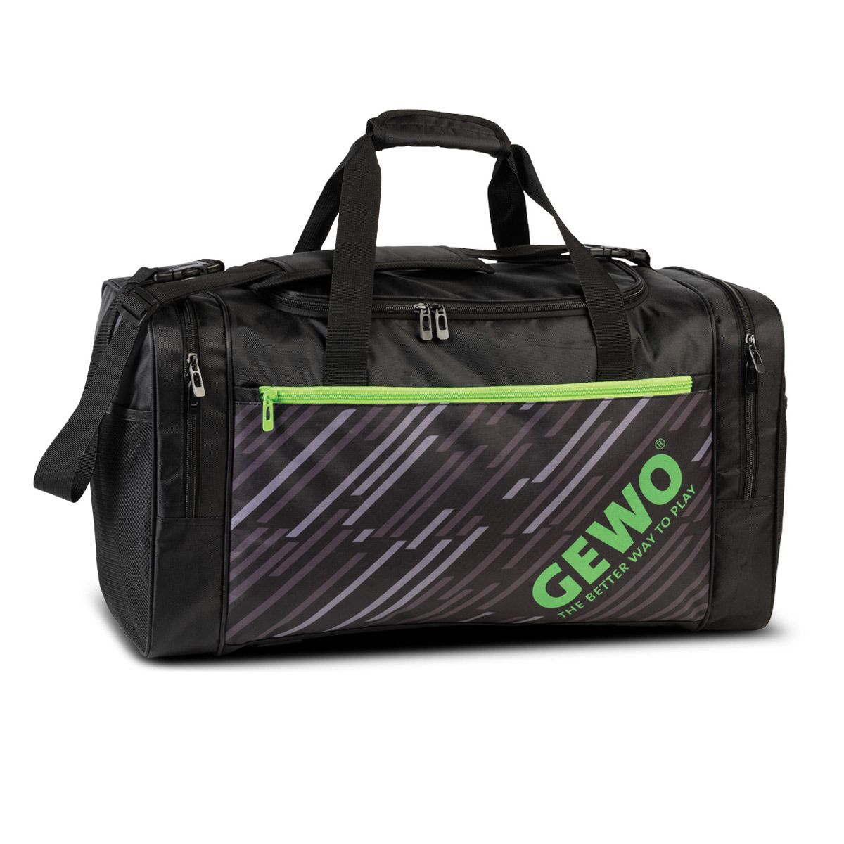 Bolsa deportiva Gewo Stripes L negra/lima