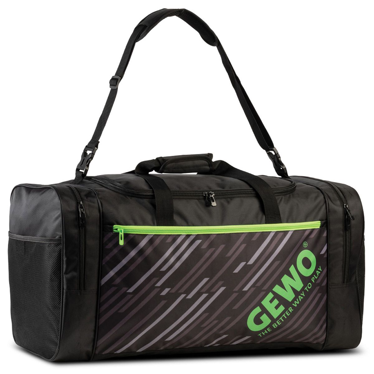 Bolsa deportiva Gewo Stripes XL negra/lima