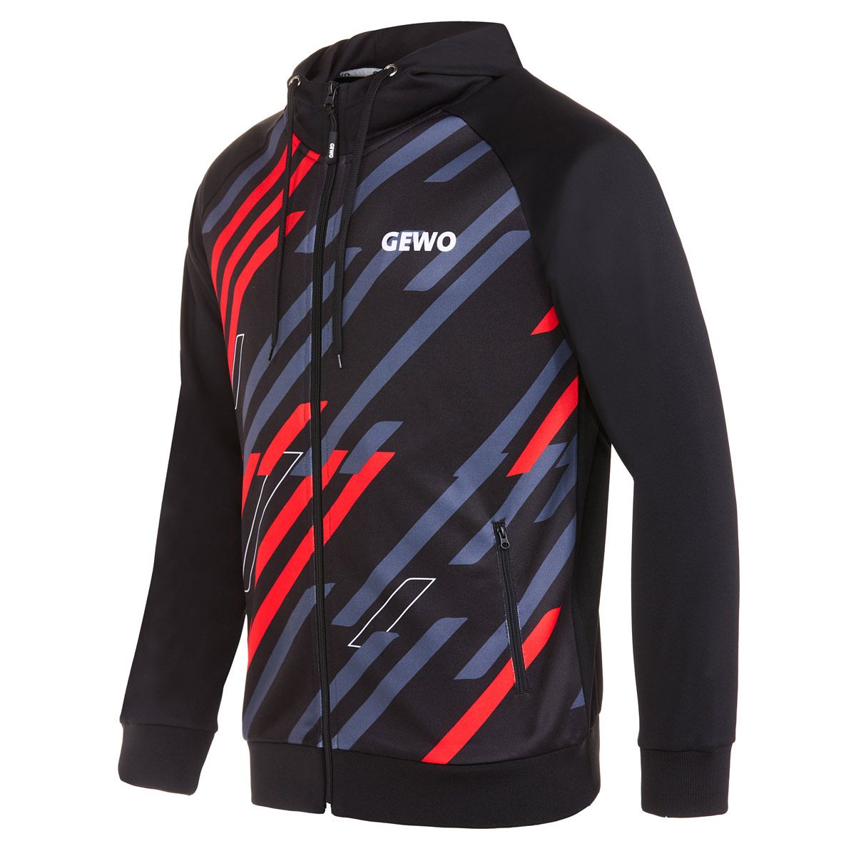 Sudadera con capucha Gewo Ponza I negro/rojo