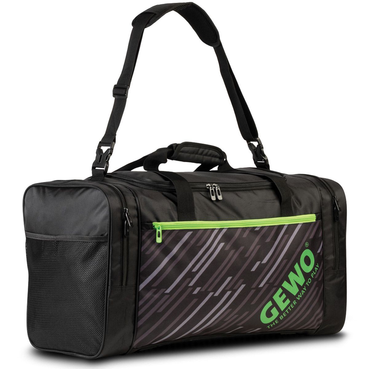 Bolsa deportiva Gewo Stripes L negra/lima