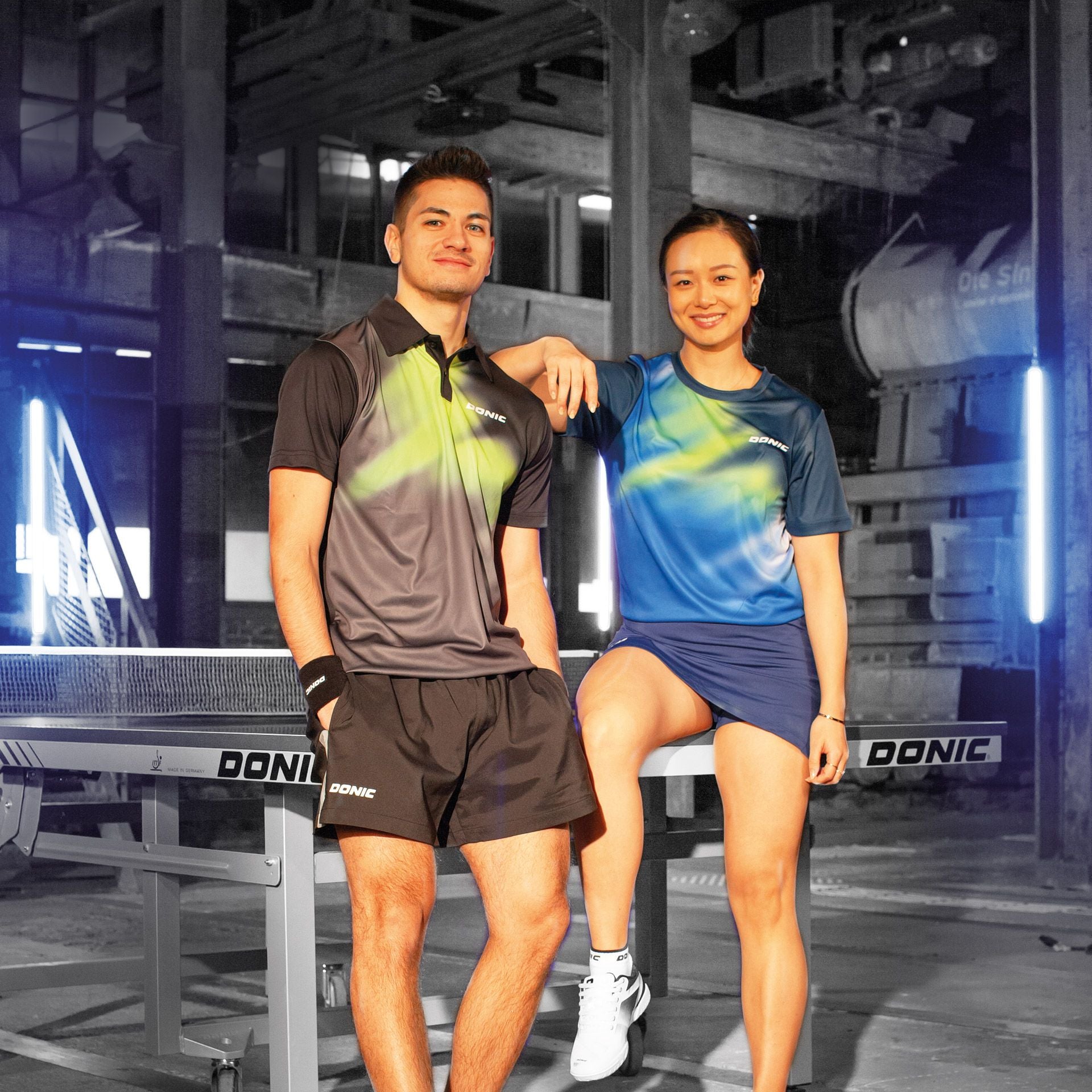 Donic camiseta Fire Junior azul marino/lima